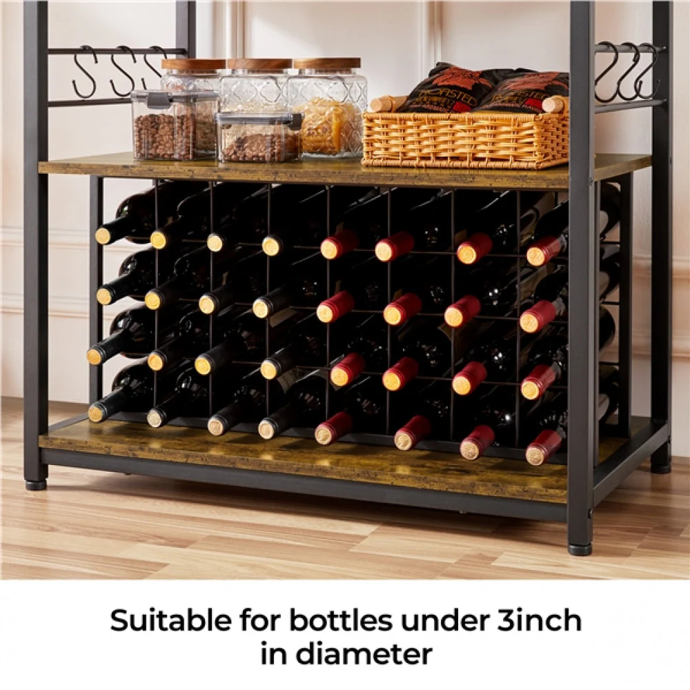 Freestanding Wine Rack with Glass Holder and Wine Storage - Image 9