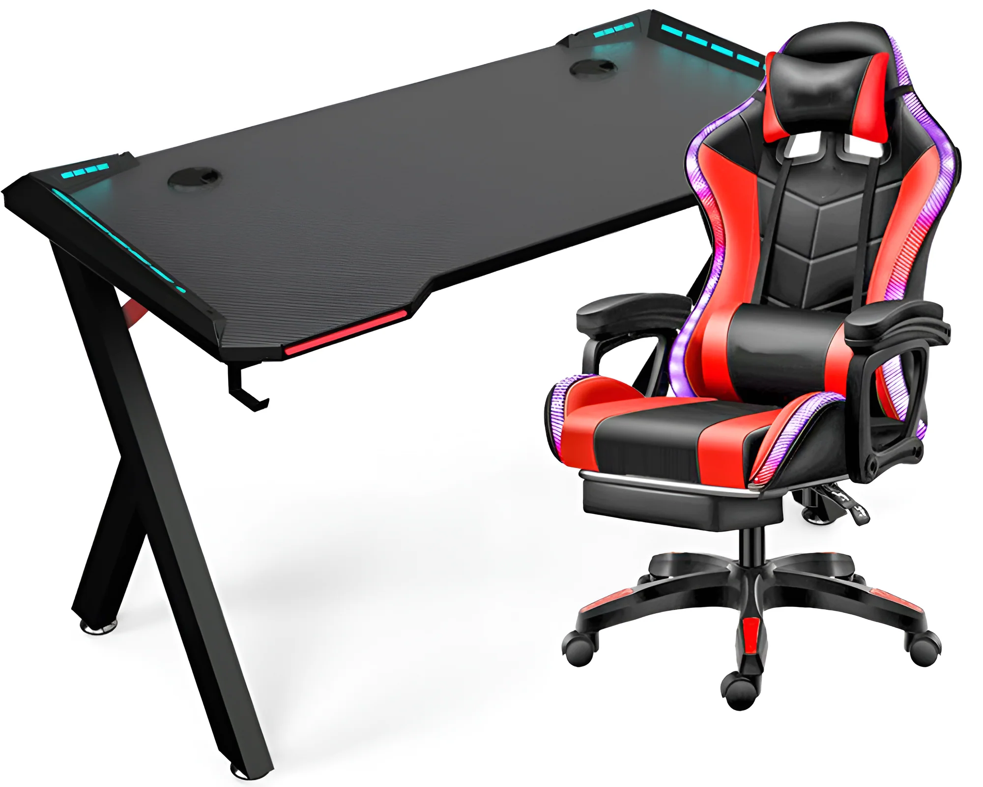 Gaming Chair with Desk – RGB Gaming Chair Combo with Gaming Desk Table - Image 2