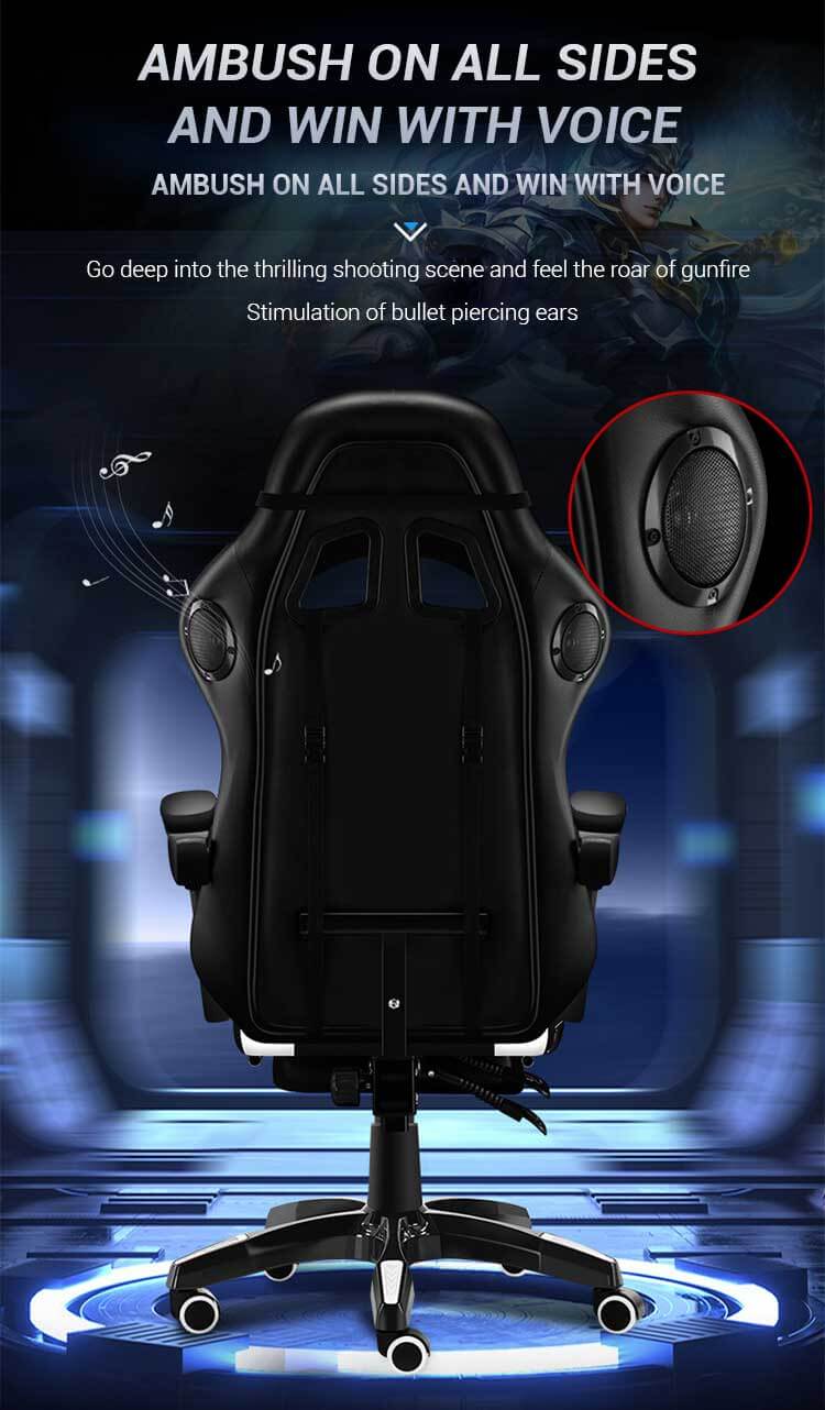 Gaming Chair with Footrest – RGB Gaming Chair with Speakers & Lights - Image 11
