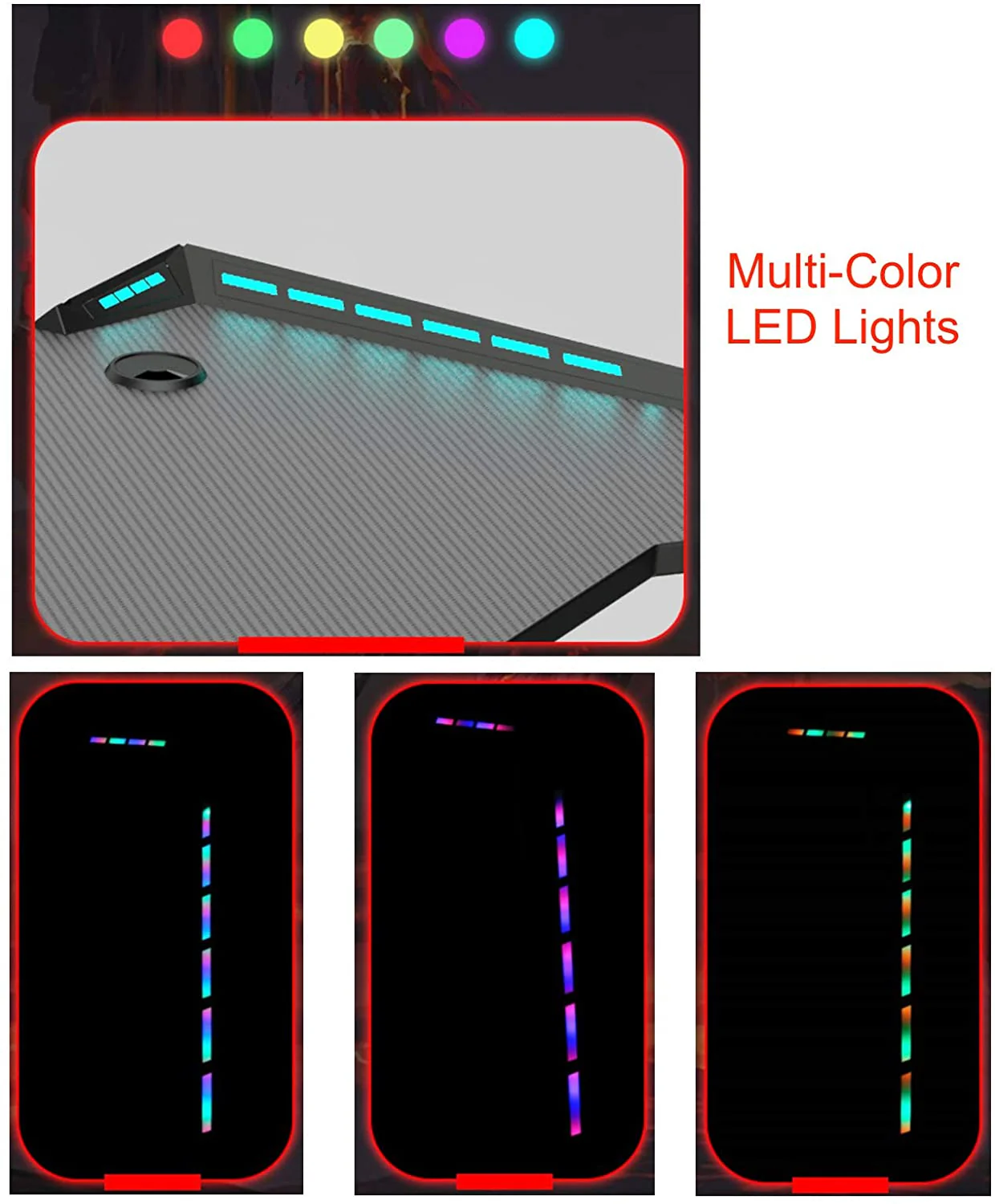 Gaming Desk Table 100CM RGB - Image 8