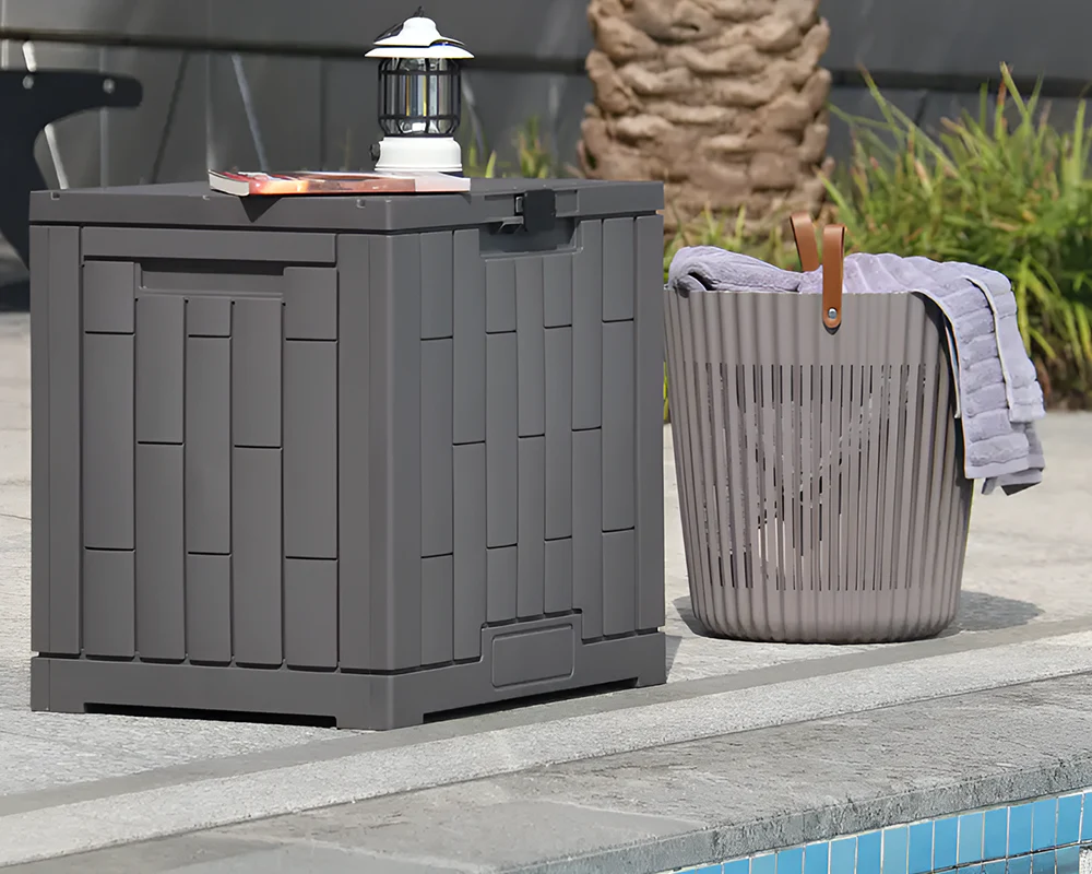 Gardeon Outdoor Storage Box Container Lockable Indoor Garden Toy Tool Shed Grey - Image 4