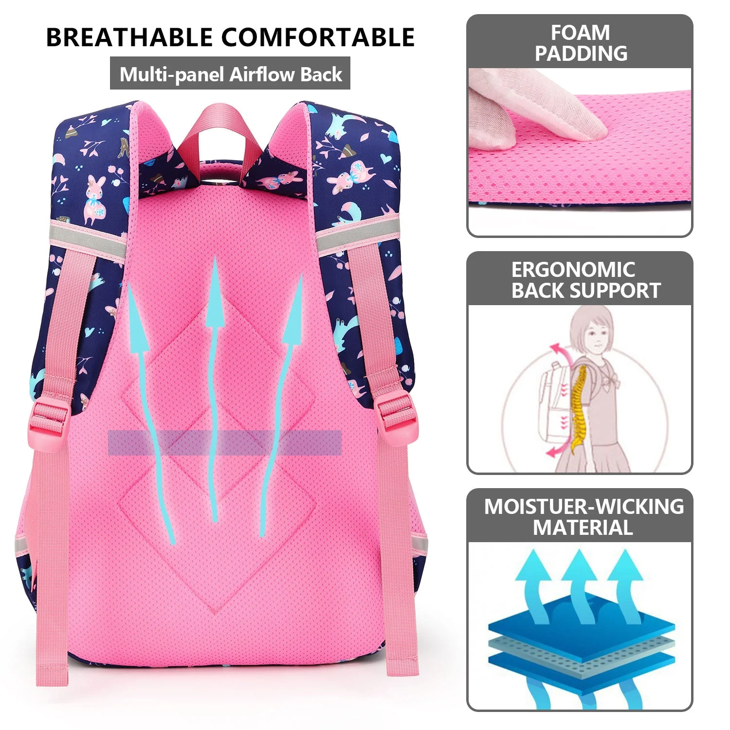 Girls School Bags & Kids Backpack - Rabbit - Image 8