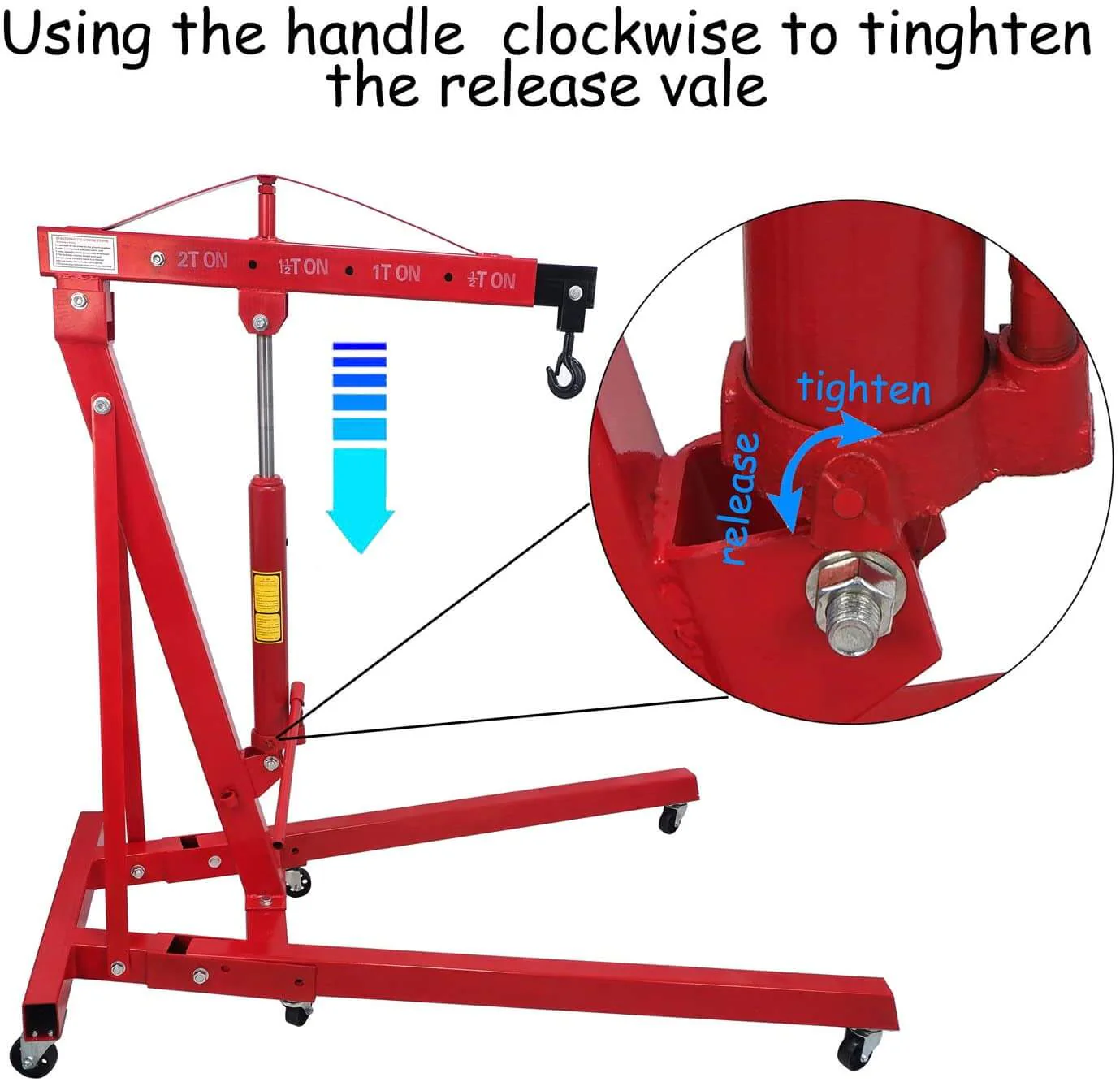 Heavy Duty 2T Engine Hoist Workshop Cranes 2000KG - Image 6