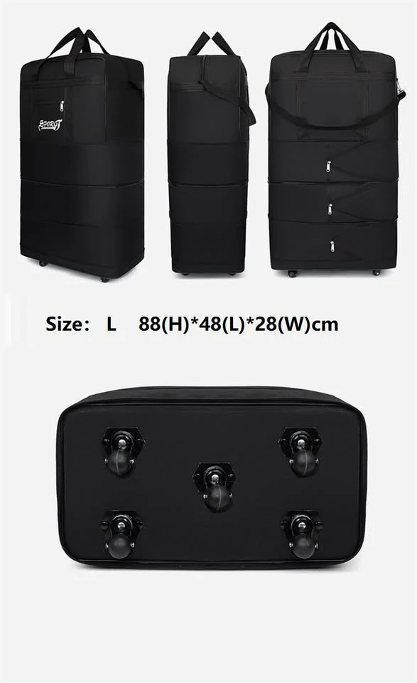 High-Capacity Storage Bag – Foldable Airline Checked Luggage with Wheels - Image 3