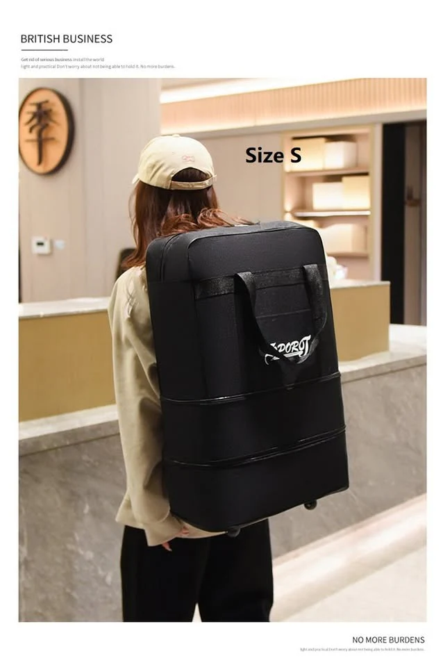High-Capacity Storage Bag – Foldable Airline Checked Luggage with Wheels - Image 4