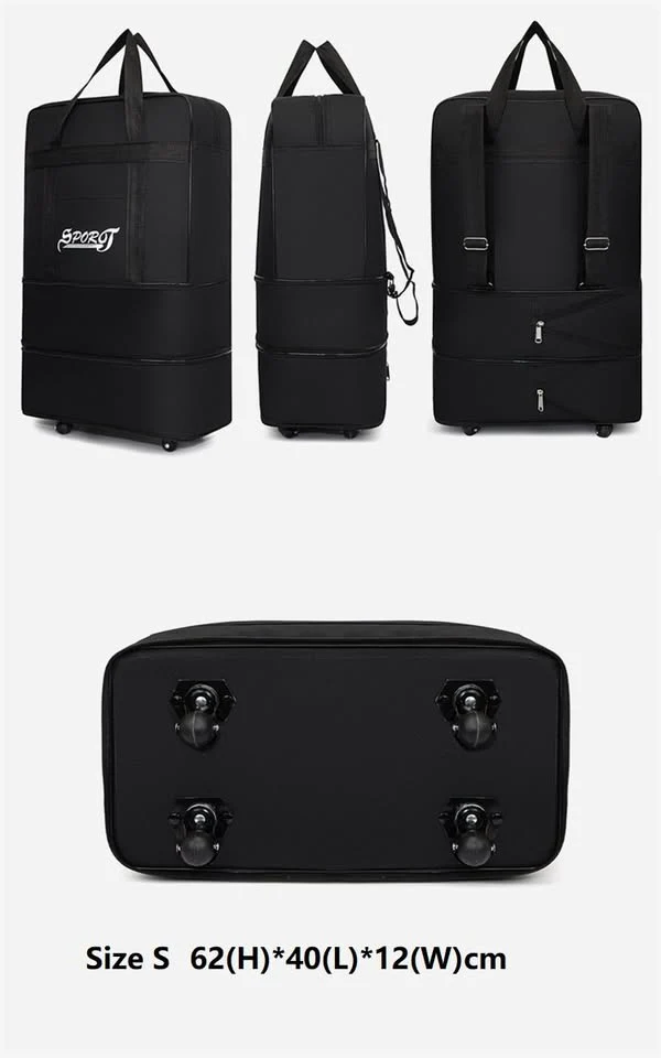 High-Capacity Storage Bag – Foldable Airline Checked Luggage with Wheels - Image 8