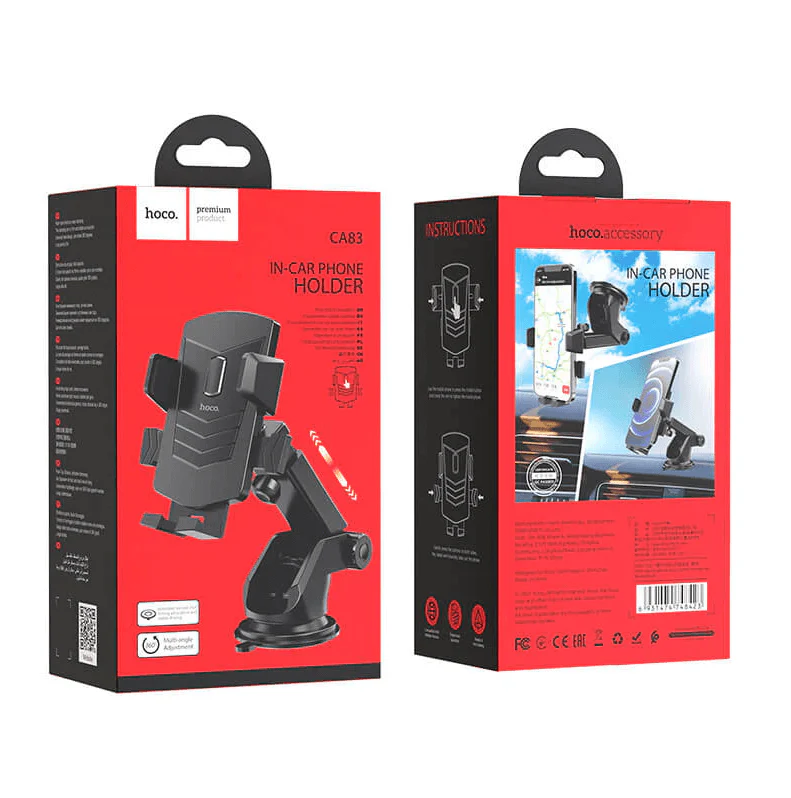 Hoco CA83 Car Phone Holder 4.5–7 Inch | Strong Clamp Dashboard & Windshield Mount - Image 8