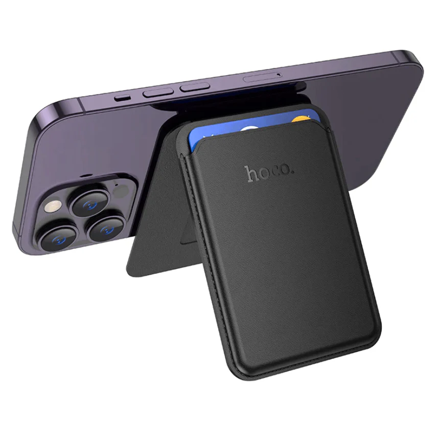 hoco Leather Magnetic Multifunctional Card Holder – DLB02 - Image 7