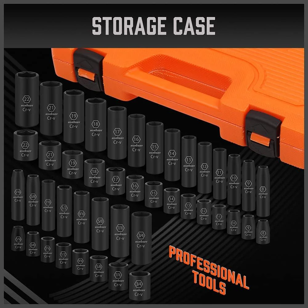 HORUSDY 3/8inch Drive Impact Socket Set 50Piece - Image 9