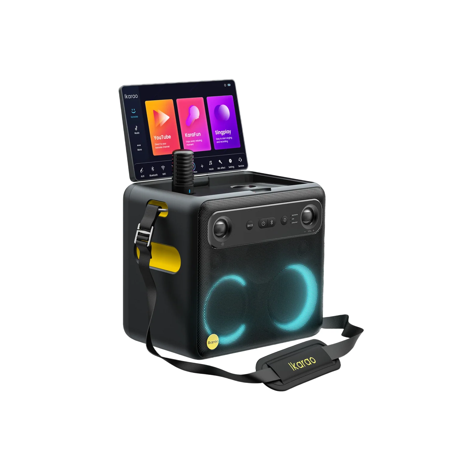 Ikarao Break X2 Karaoke Machine System With 10.1″ Touch Screen Wireless Mic - Image 2