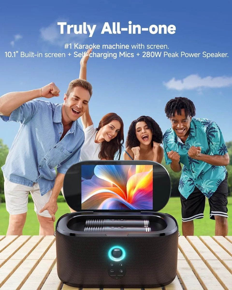 Ikarao S1 Karaoke Machine System With 10.1″ Touch Screen Wireless Mic - Image 4