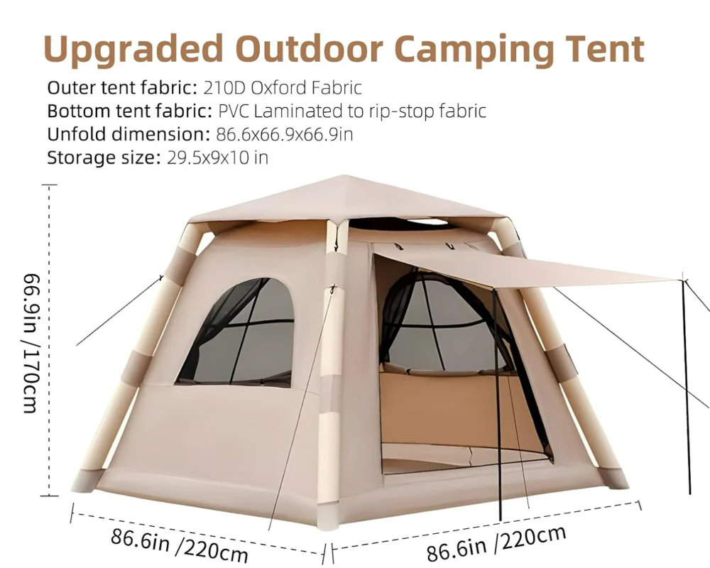 Inflatable Camping Tent with Pump - Image 3