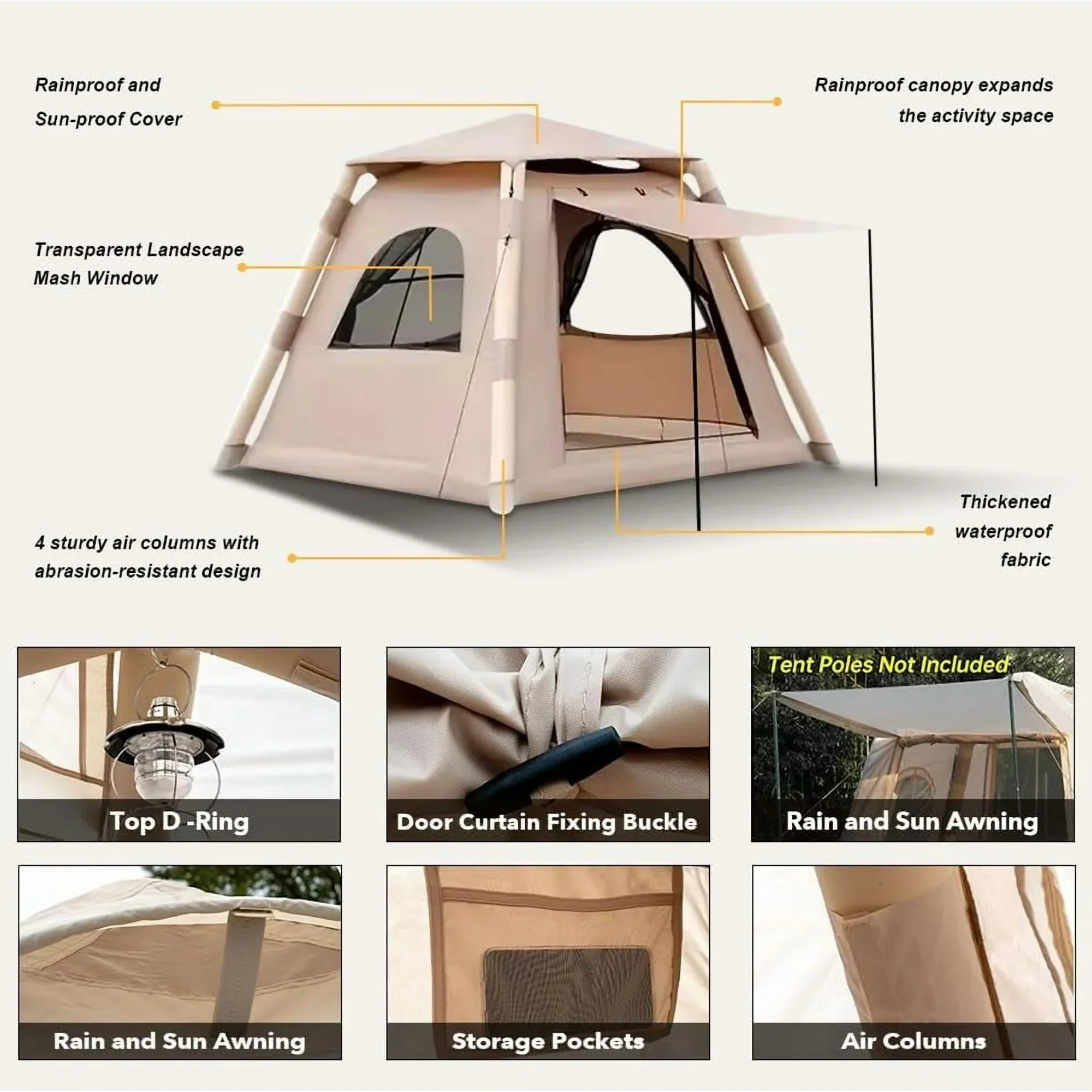 Inflatable Camping Tent with Pump - Image 7