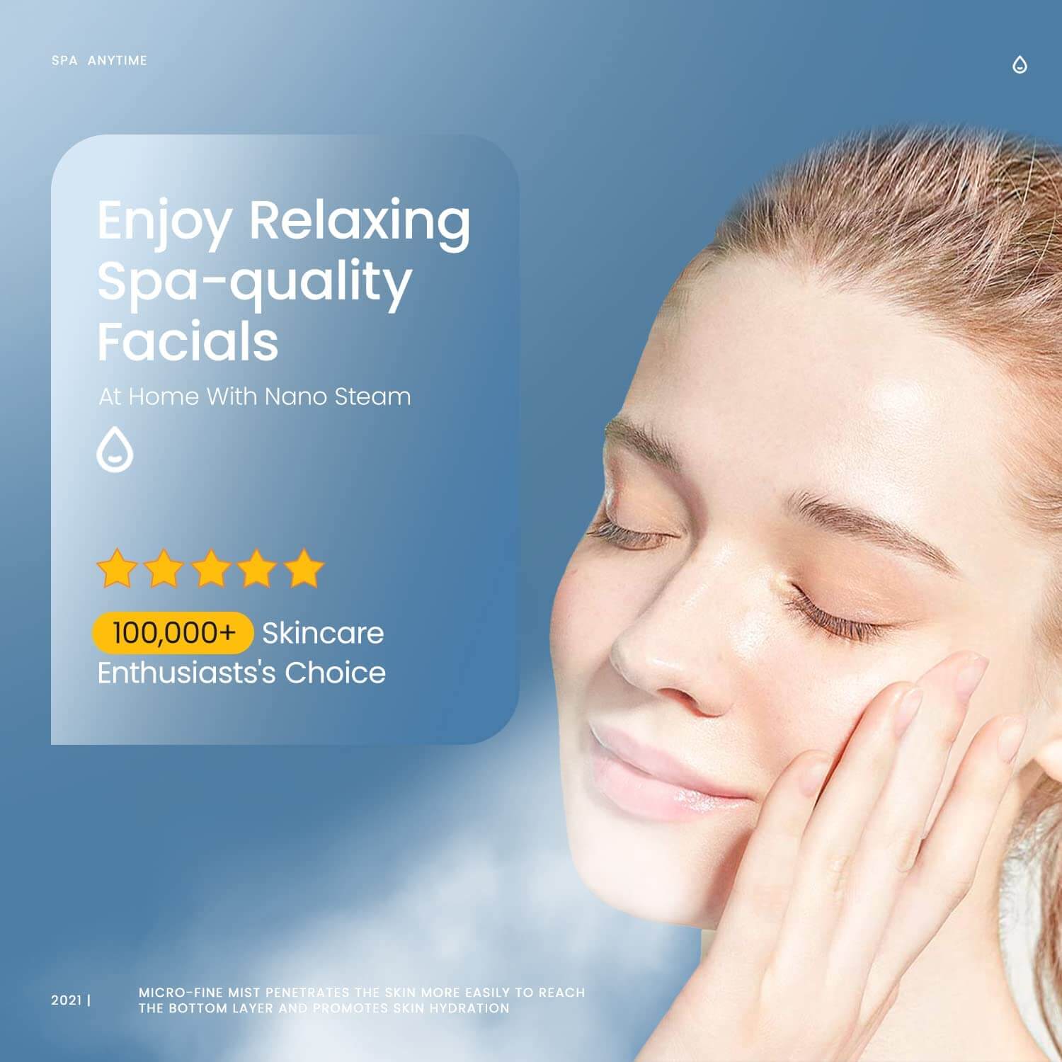 Ionic Facial Steamer Warm Mist Face Steamer Moisturizing Cleansing Pores Sprayer - Image 5