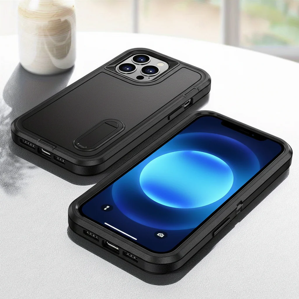IPhone 16 Pro Max Triple Layer Armor Hard Case with Kickstand - Image 4