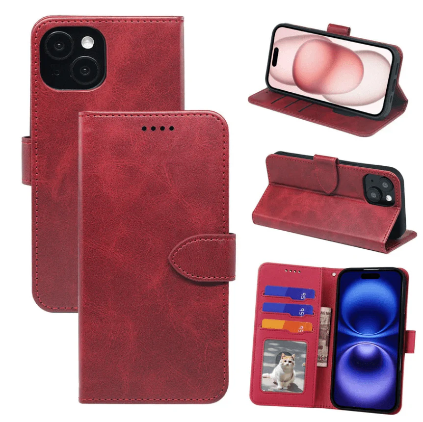 iPhone 16 Pro Wallet Case – Slim Leather Flip Cover with Card Holder - Image 11