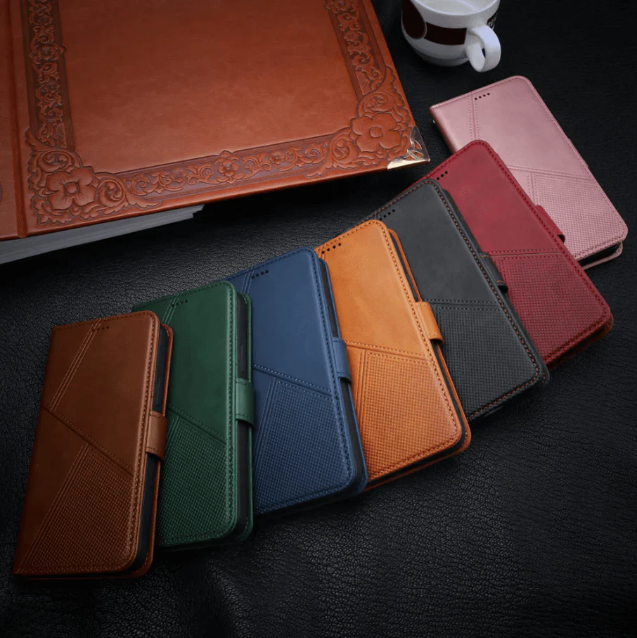 iPhone 16e Flip Wallet Case Cowhide Dot Pattern