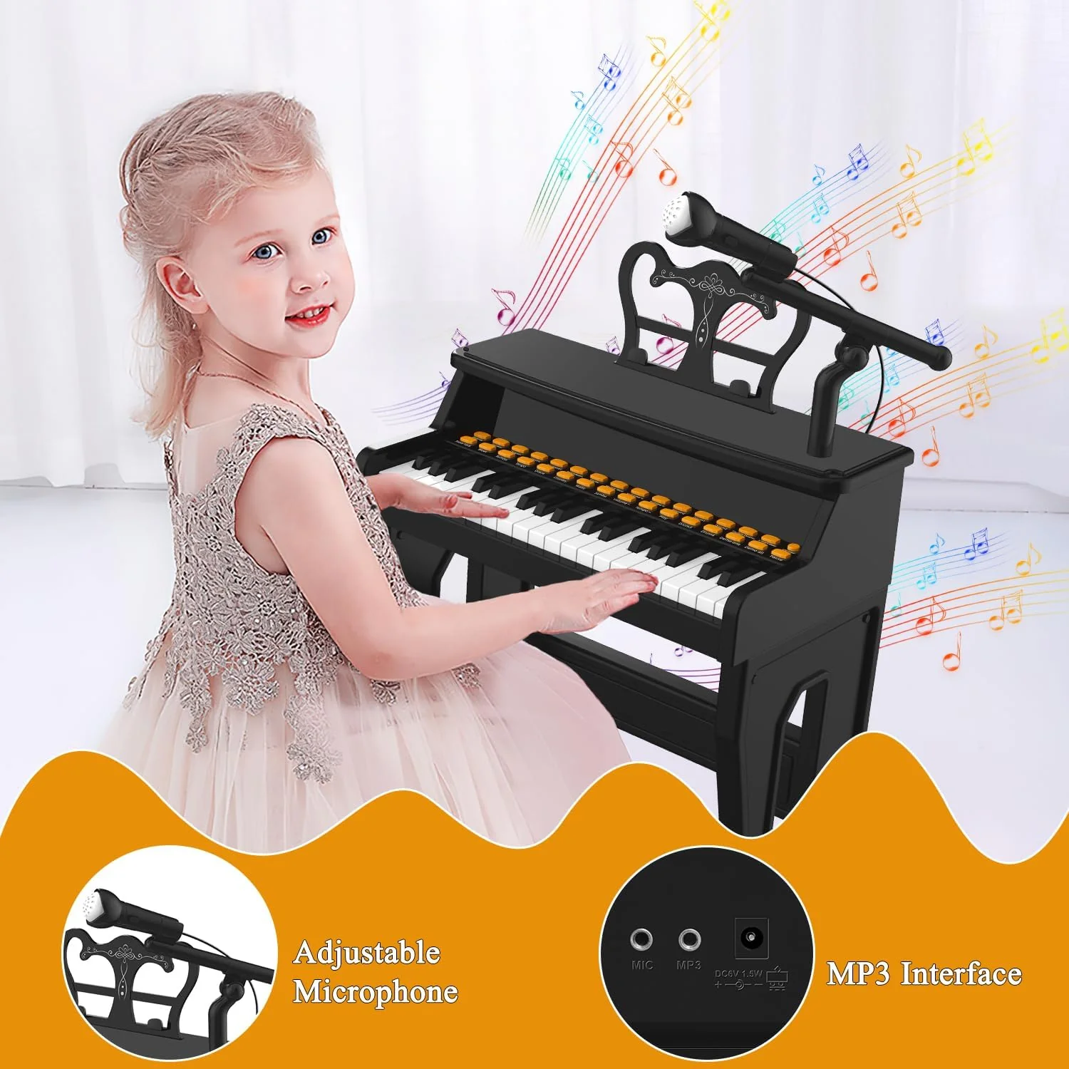 Keyboard Piano with Stool - Image 4