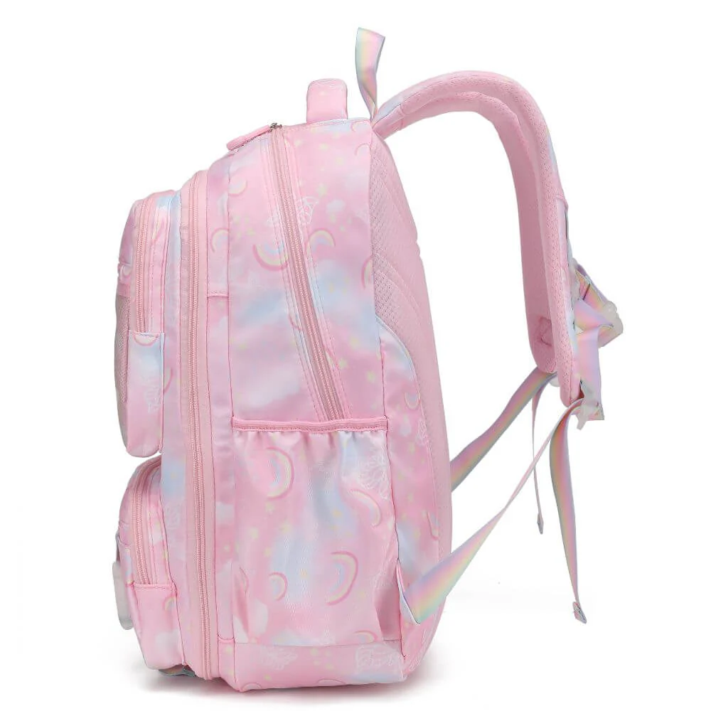 kids Backpack & Girls School Bags | Rainbow Butterfly | Pink & Purple - Image 4