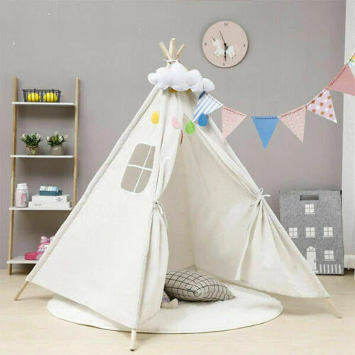 Kids Teepee Play Tent White - Image 7