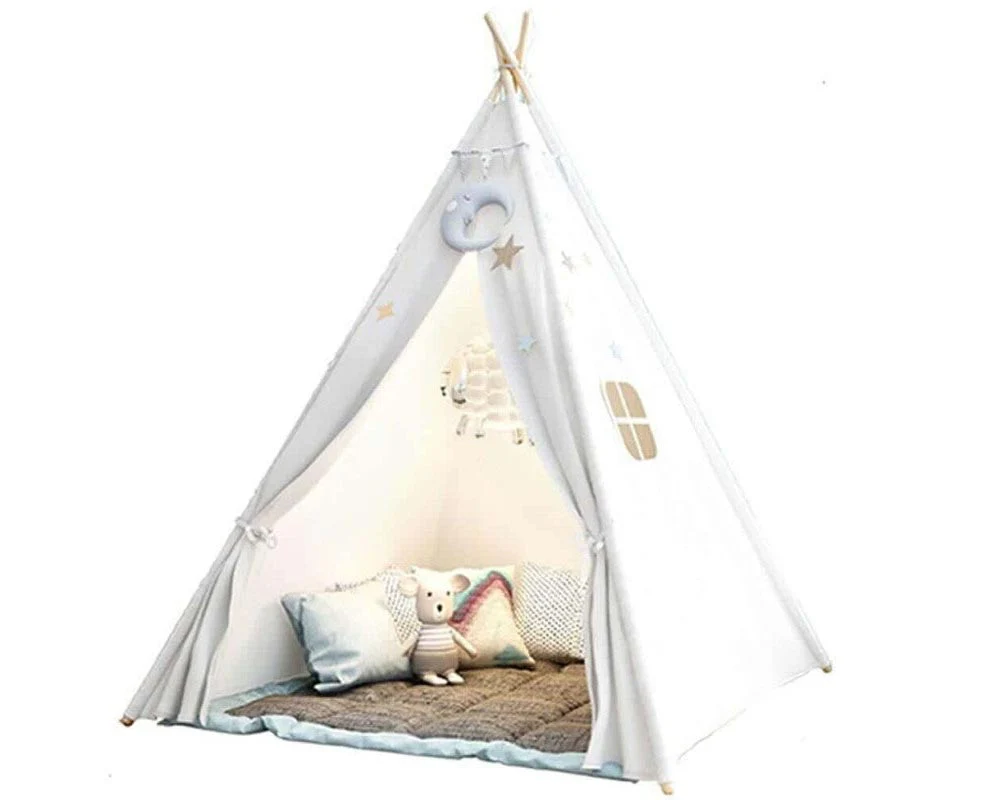 Kids Teepee Play Tent White - Image 9