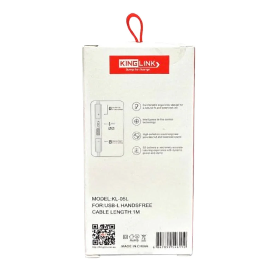Kinglink Earphones (with lightning cable) - KL05L - Image 4