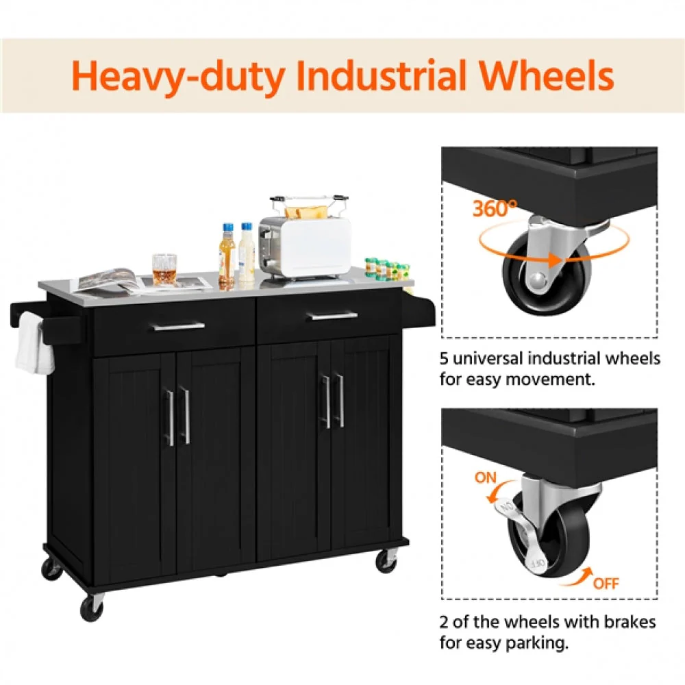 Kitchen Island Cart On Wheels - Image 10
