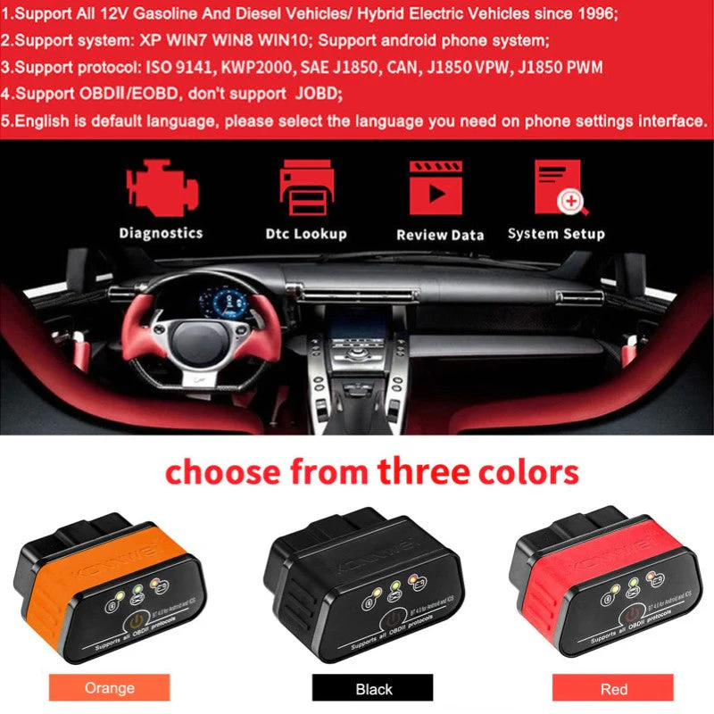 KONNWEI OBD2 Bluetooth Scanner KW903 - Image 3