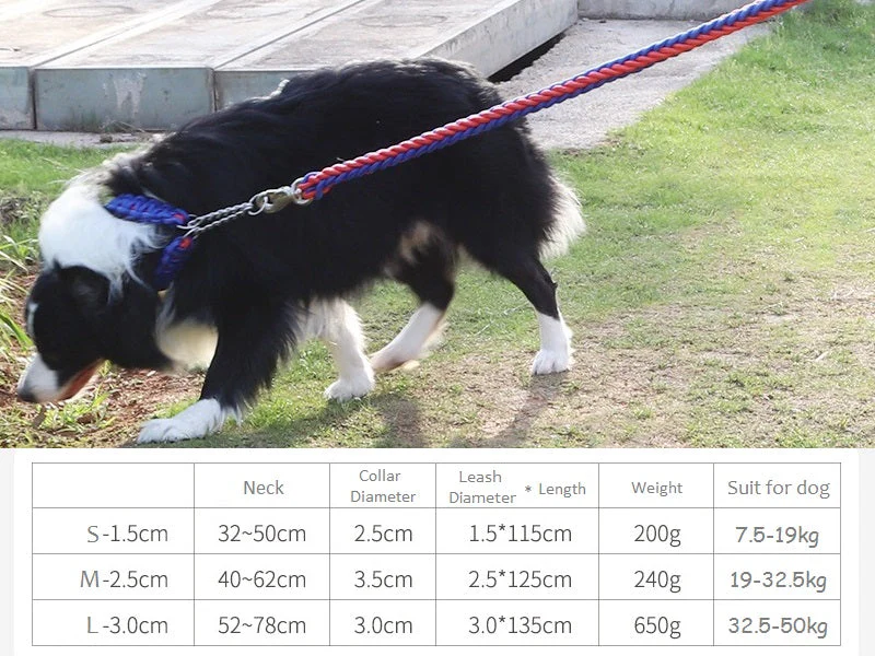 LARGE BLUE&RED Strong Dog Leash Climbing Rope Threaded Pet Training - Image 4