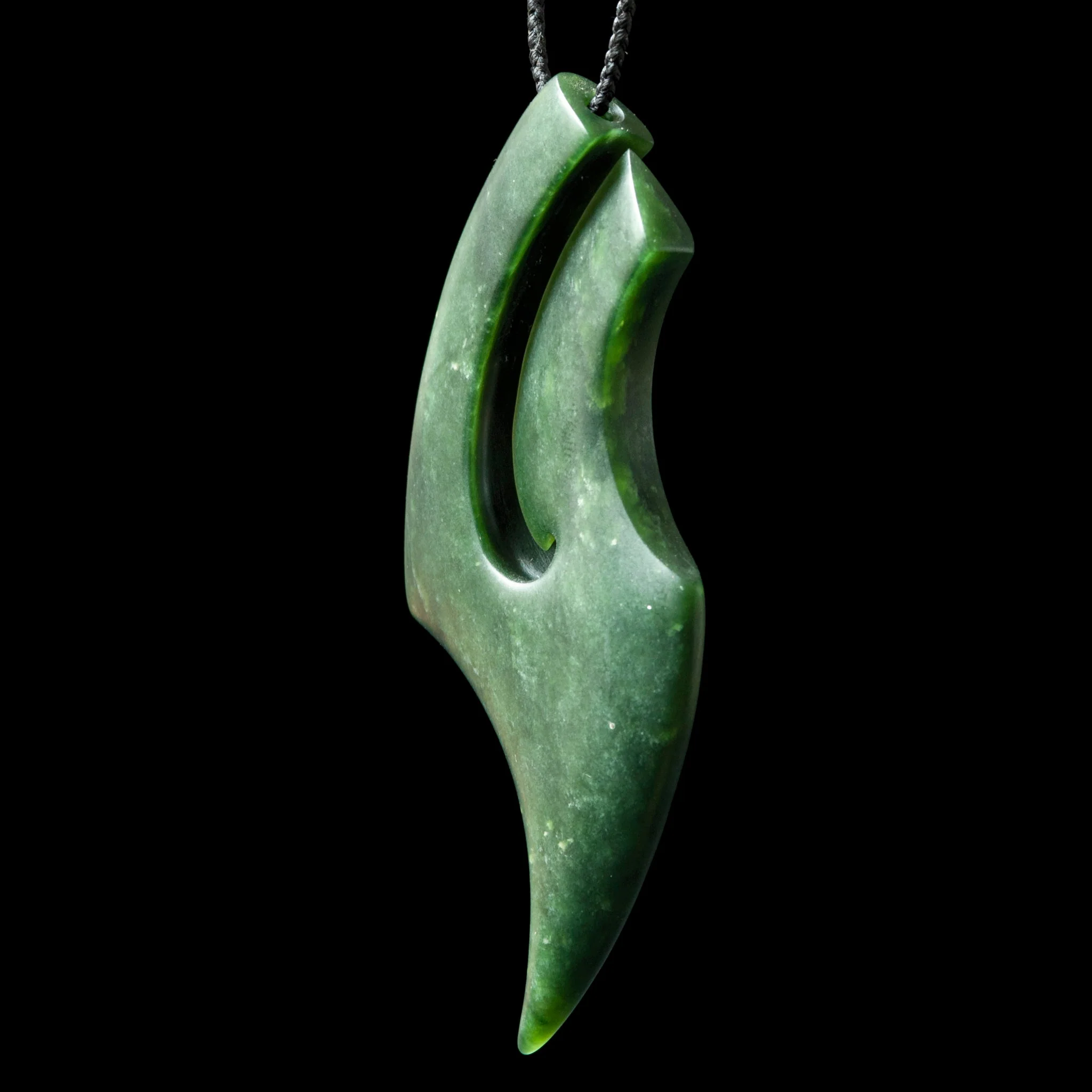 Large Dark Rimu Jade Tooth form by Madelyne Gourdin Pendant - Image 2