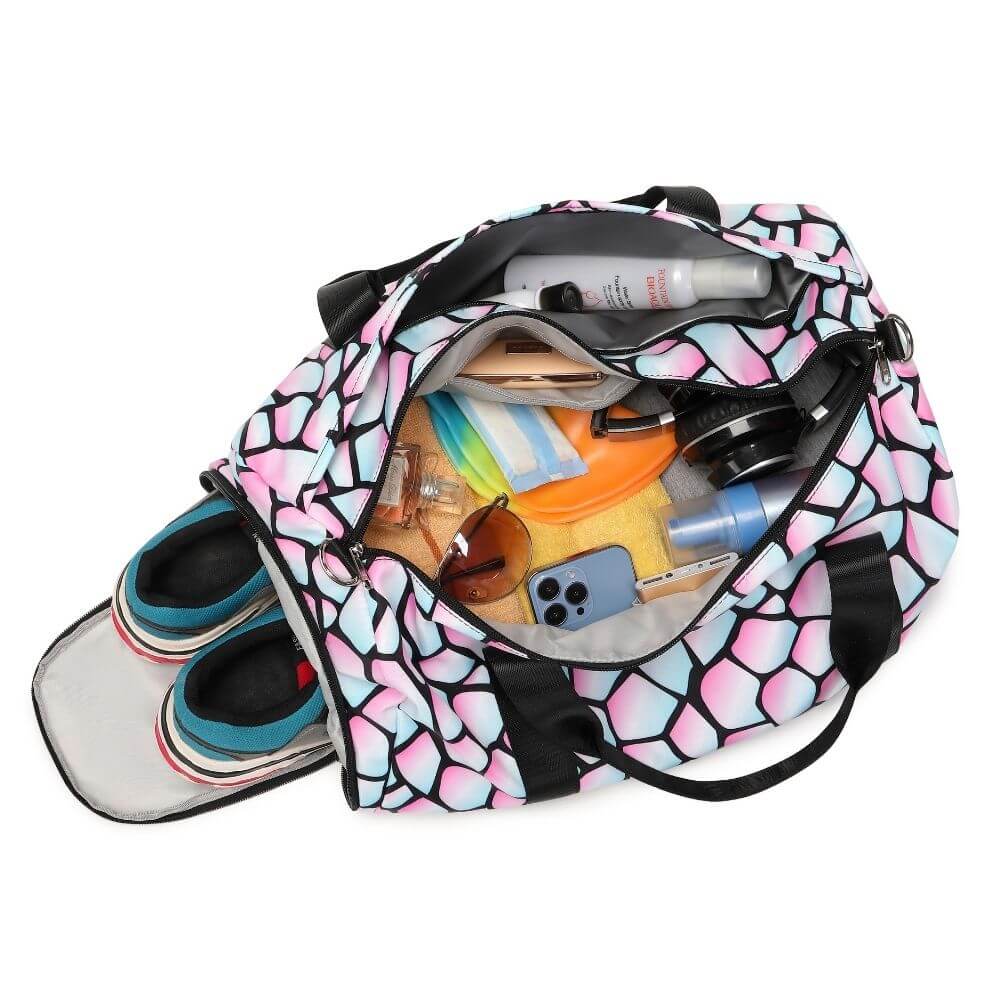 Large Plaid Women's and Girls Duffle Bag - Image 4