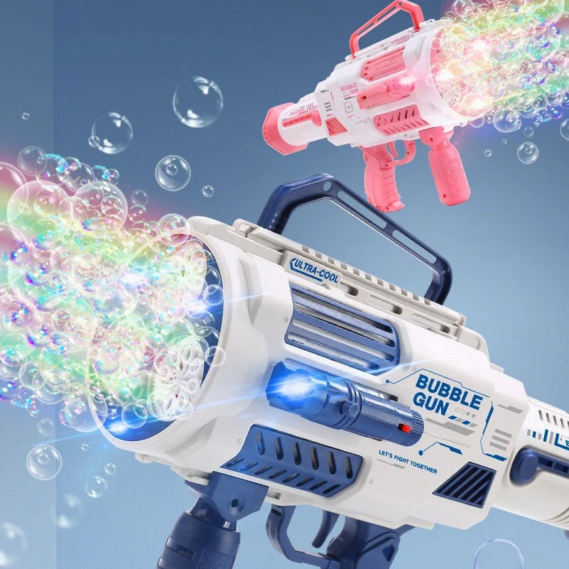 Large Rechargeable Rocket Bubble Gun + Flashlight (43cm) - Image 2