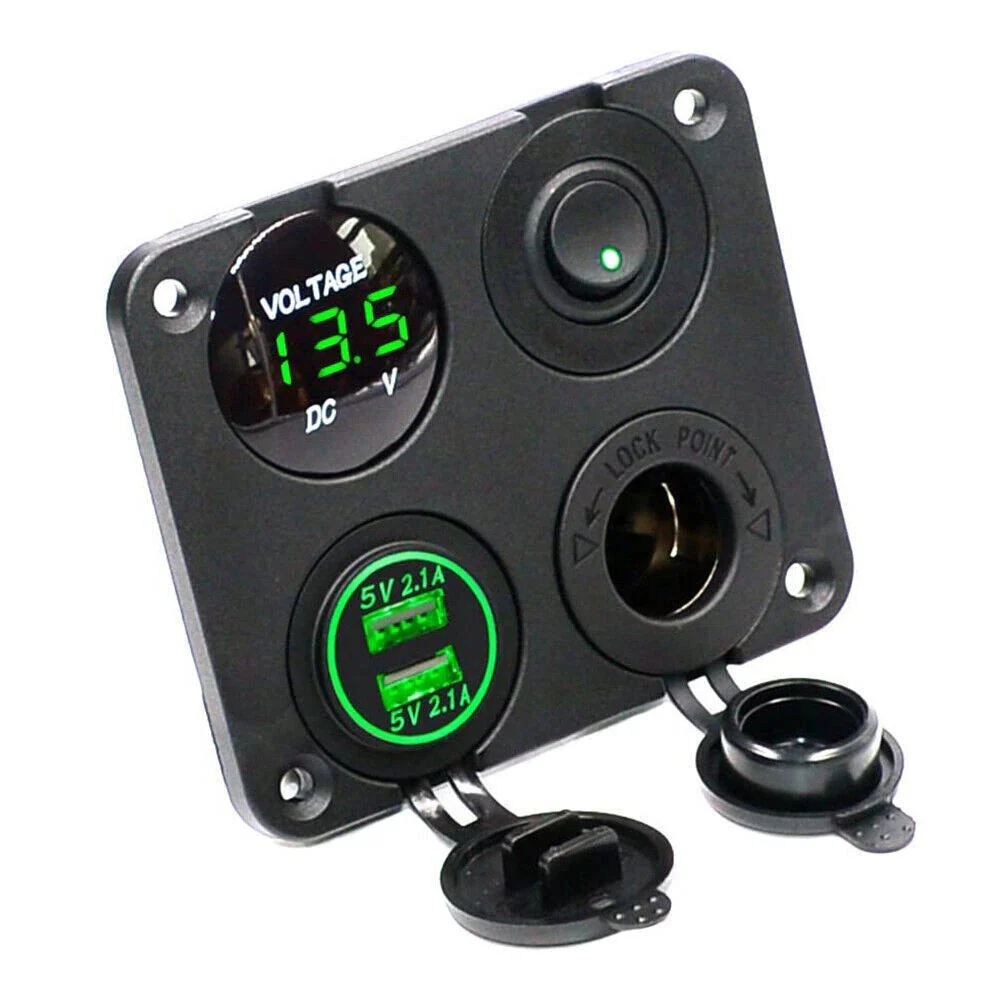 LED Rocker Switch Panel Dual USB - Image 13