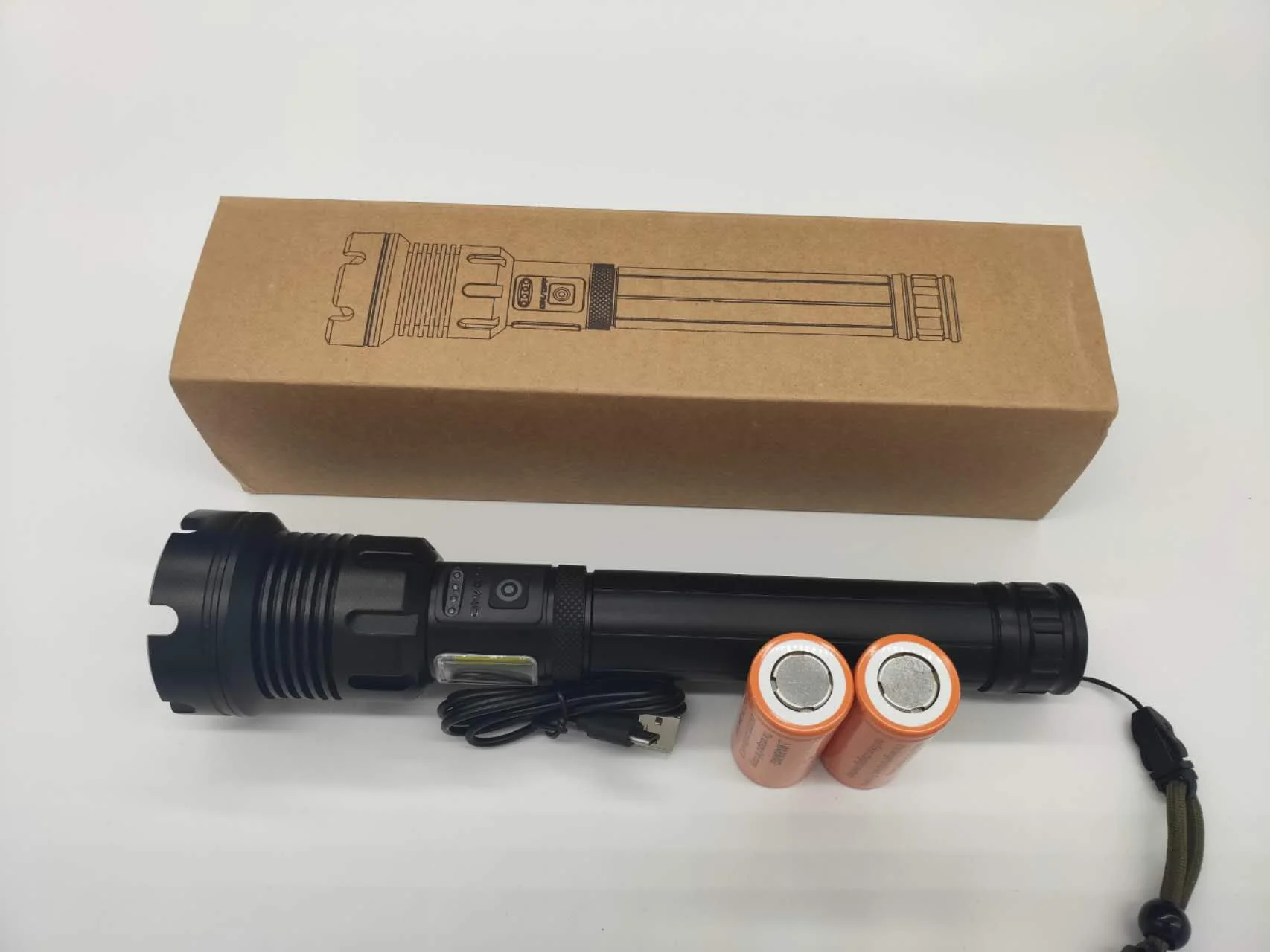 LED Torch Rechargeable High Lumens Flashlight with two 26650 Batteries - Image 5