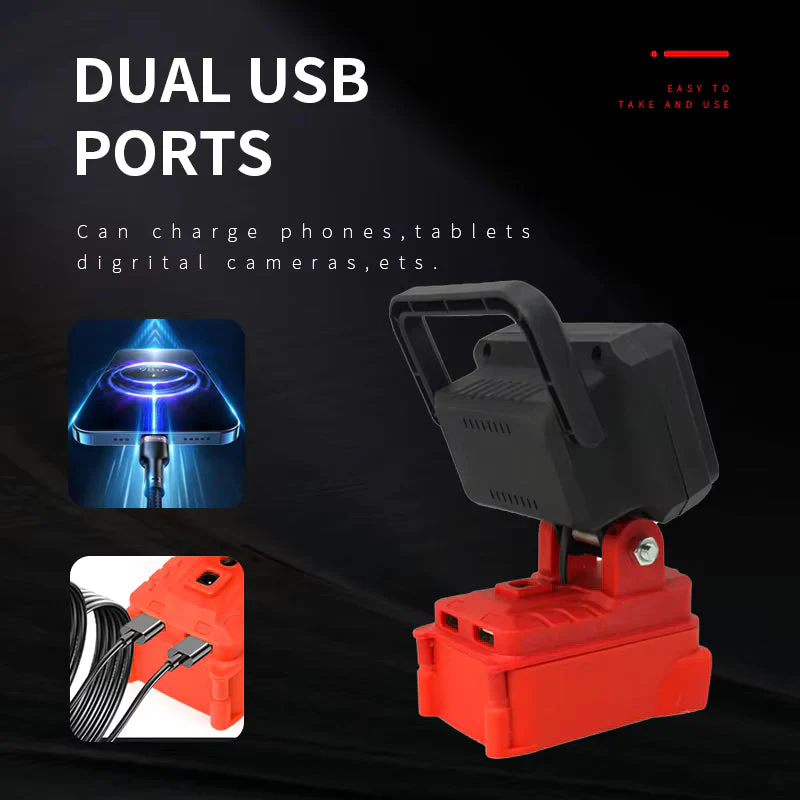 LED Work Light Torch fits  Milwaukee 18V Battery - Image 5