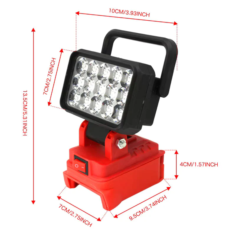 LED Work Light Torch fits  Milwaukee 18V Battery - Image 7