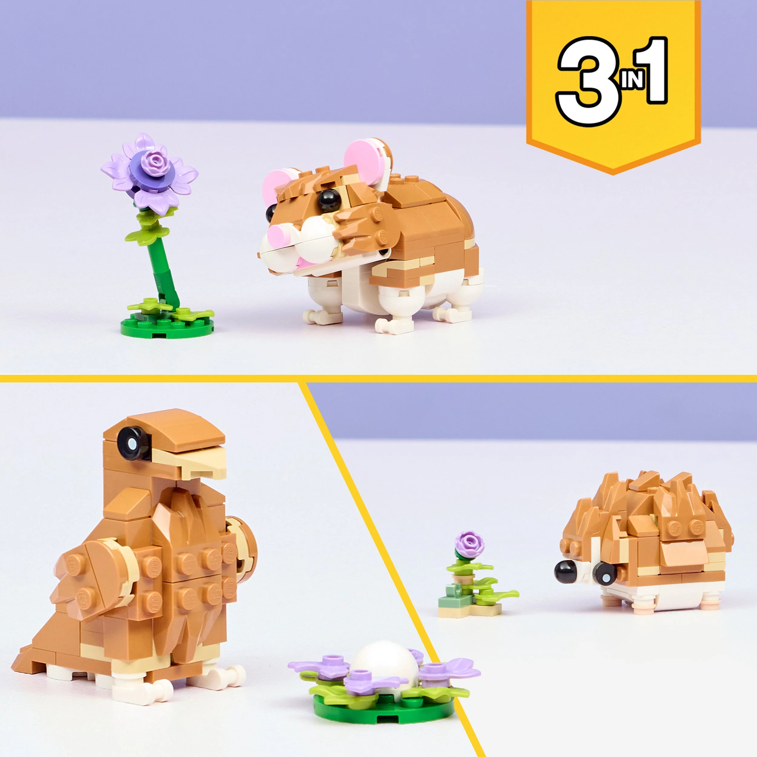 LEGO Creator: Cute Hamster with a Flower (31376) - Image 6