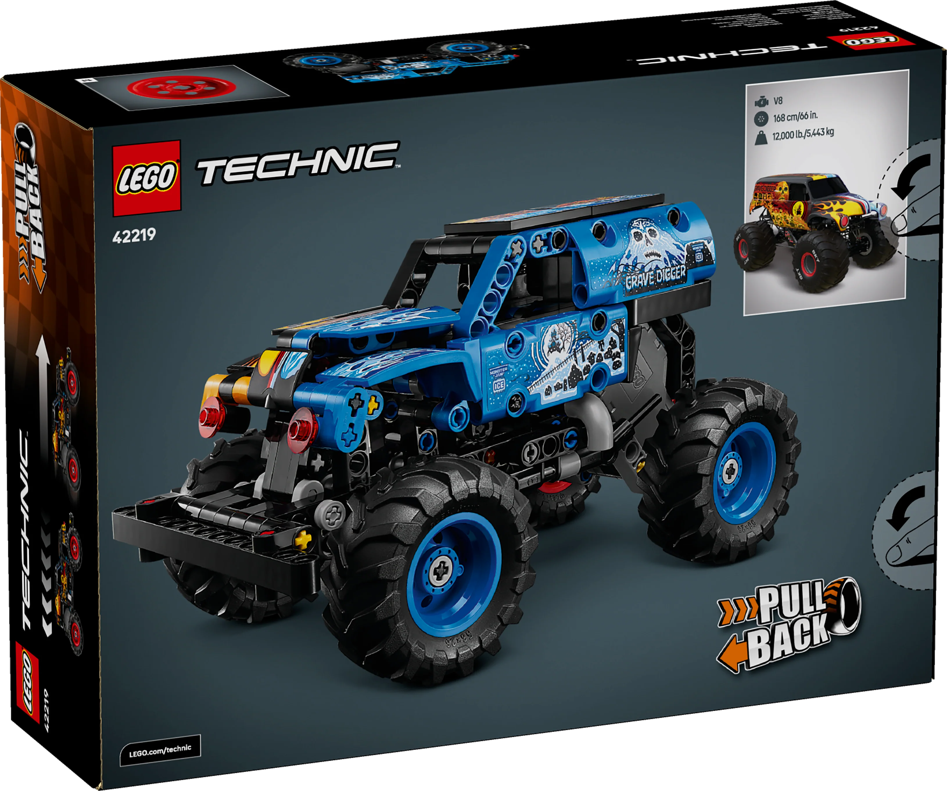 LEGO Technic: Monster Jam Grave Digger Fire and Ice (42219) - Image 3