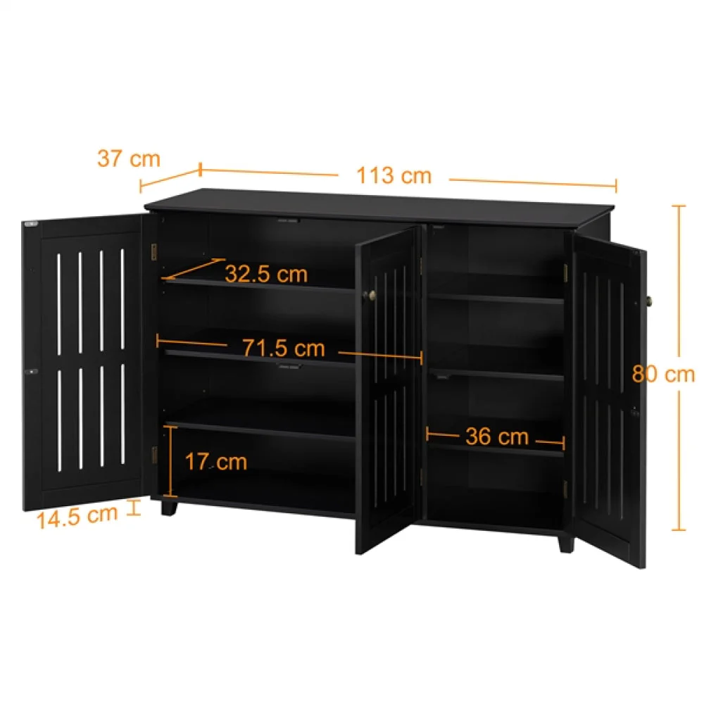 Louvered Door 4 Tier Shoe Storage Cabinet - Image 6