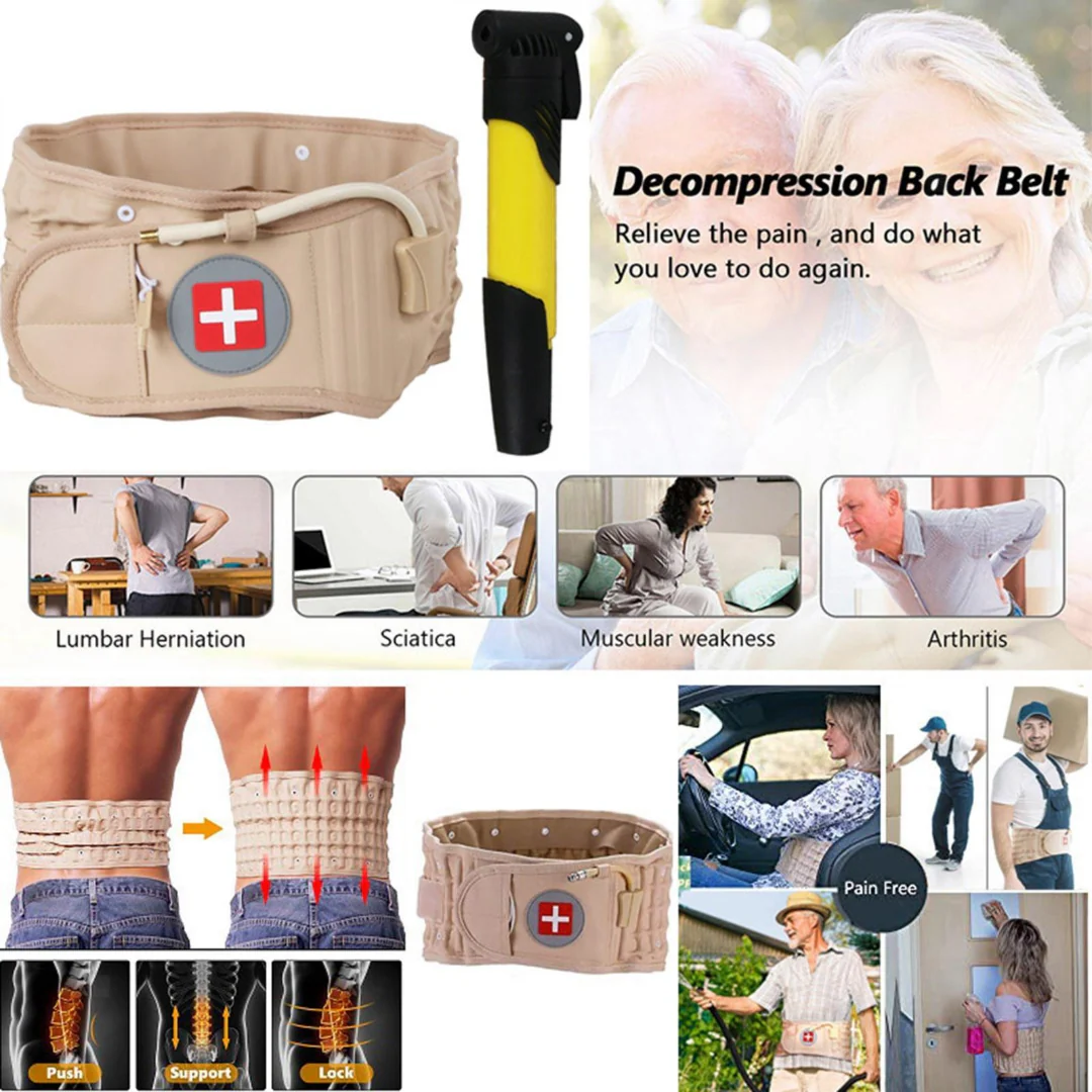 Lumbar Back Support Spinal Air Traction Belt Decompression Belt Lumbar Support for Lower Back Pain Relief - Image 2