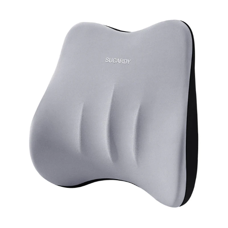 Lumbar Support Pillow and Car Headrest Neck Pillow Set Ergonomic Design Grey - Image 2