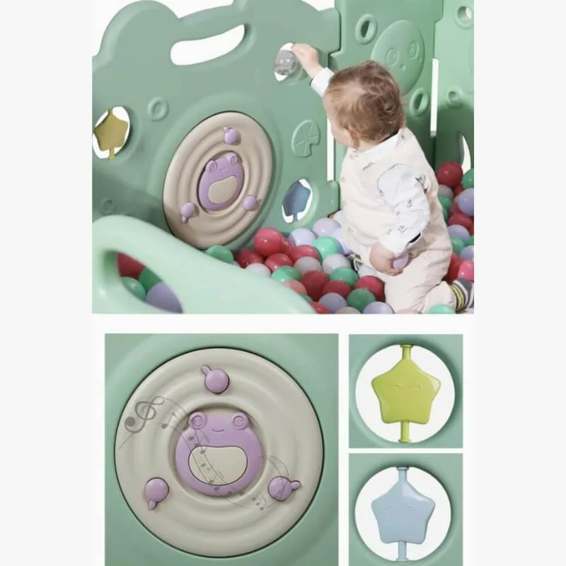 Luxurious Baby Playpen 16+2 Panels (Little Froggy-Green) - Image 13