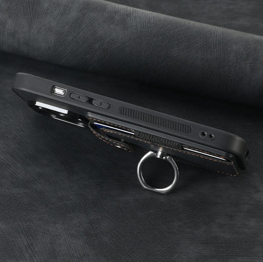 Magnetic Card Holder with Ring – Black - Image 5