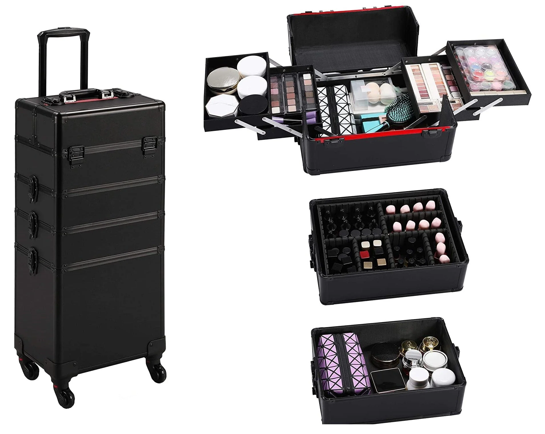 Makeup Travel Case Trolley Case Rolling - Image 2