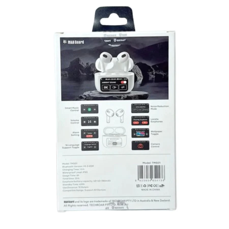 Maxguard Wireless Earphones with LED Colour Touchscreen - Image 10