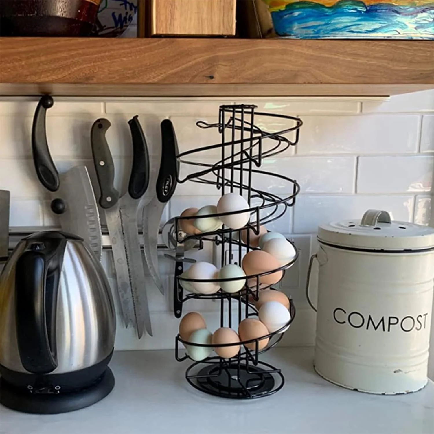 Metal Egg rack storage Skelter Dispenser Rack, Storage Display Rack - Image 9