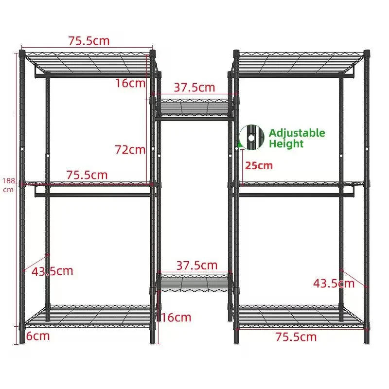 Metal Wardrobe Clothes Rack - Image 5