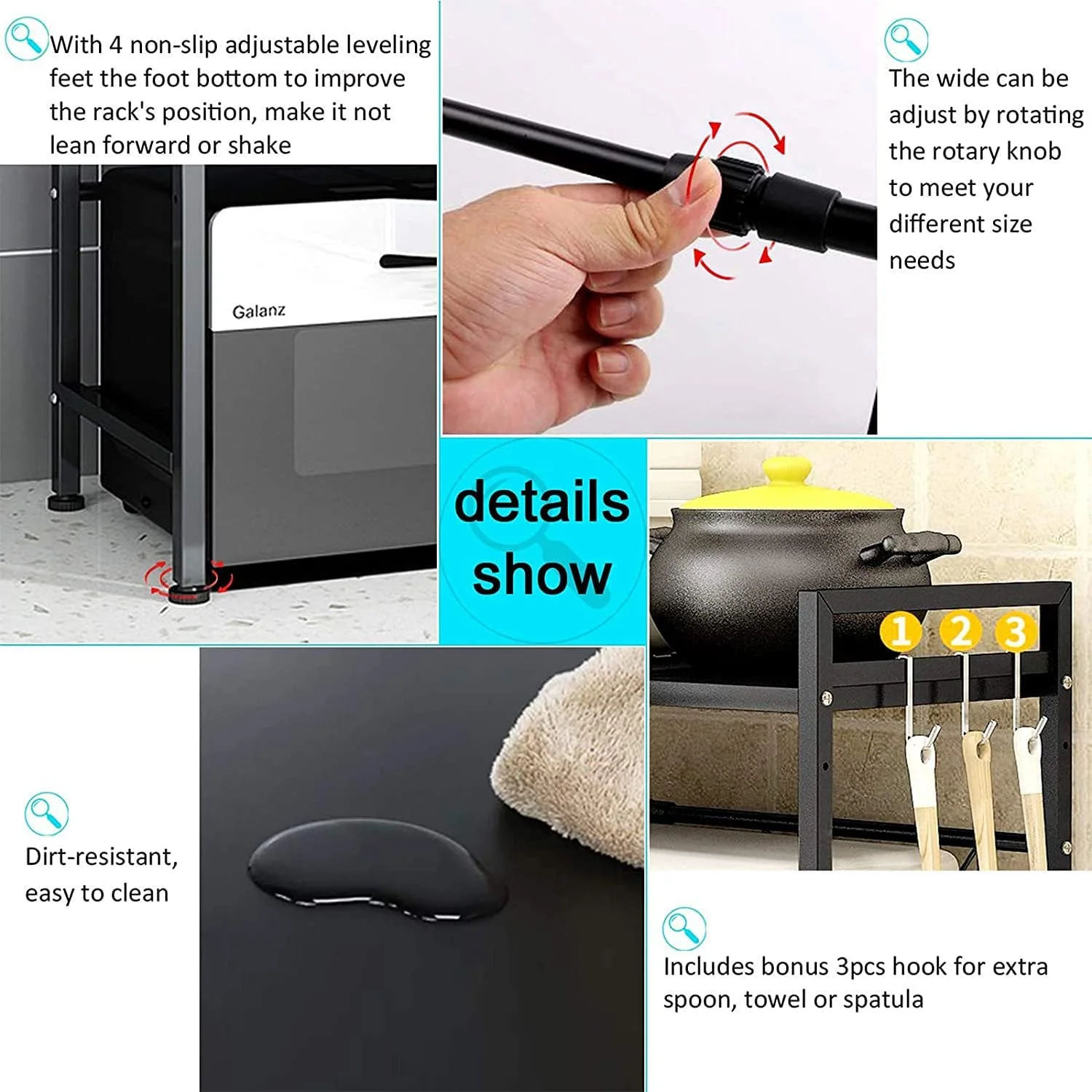 Microwave Kitchen Shelf Rack - Image 7