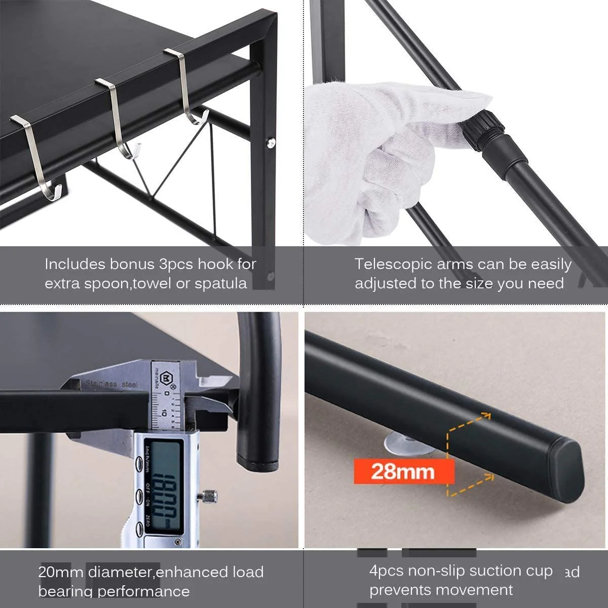 Microwave Oven Rack Stand Storage Cabinet Organizer - Image 5