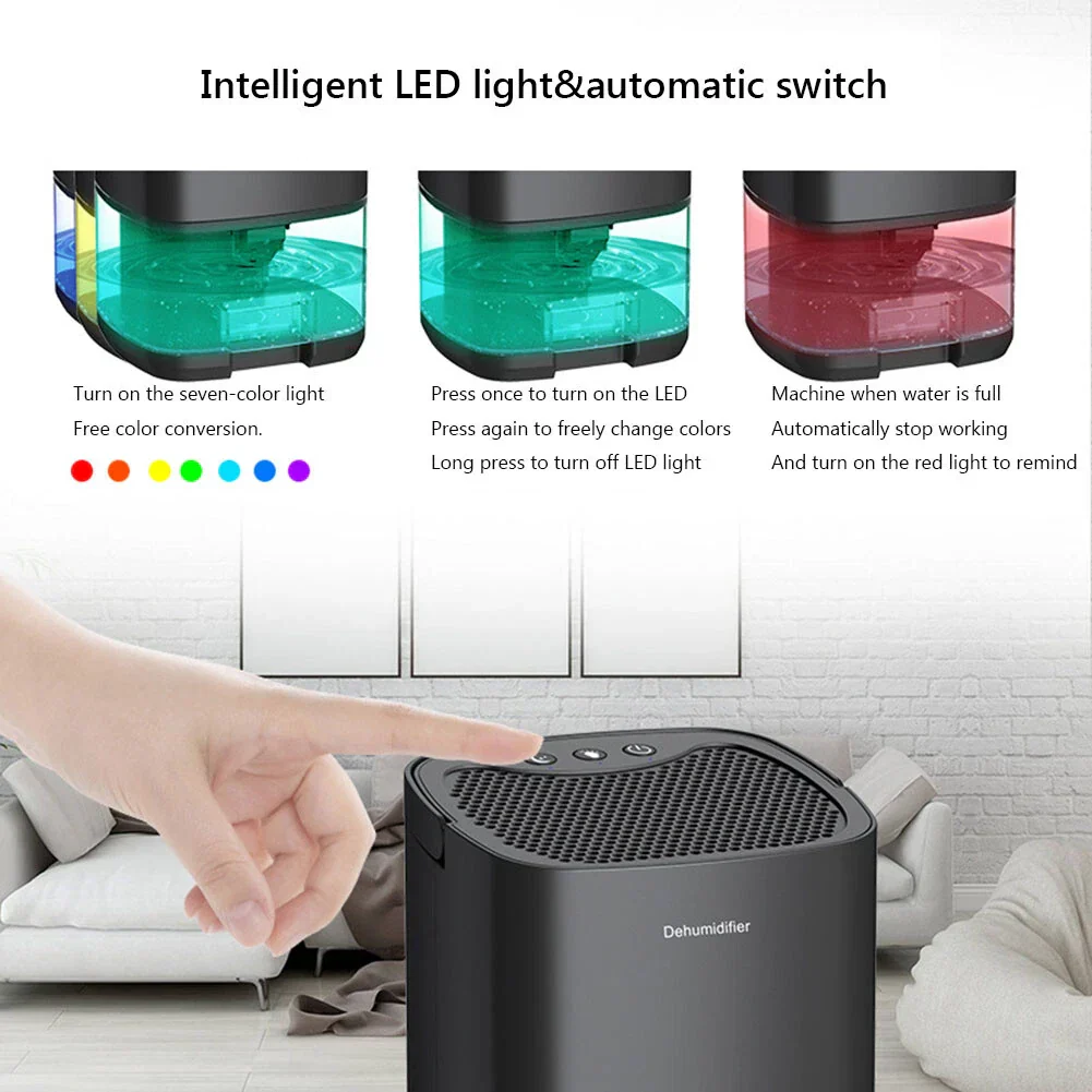 Mini Dehumidifier 1000mL Portable Black - Image 12